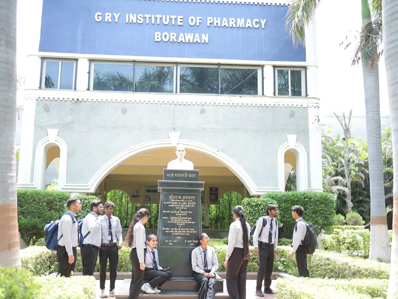 Students at Campus Entrance